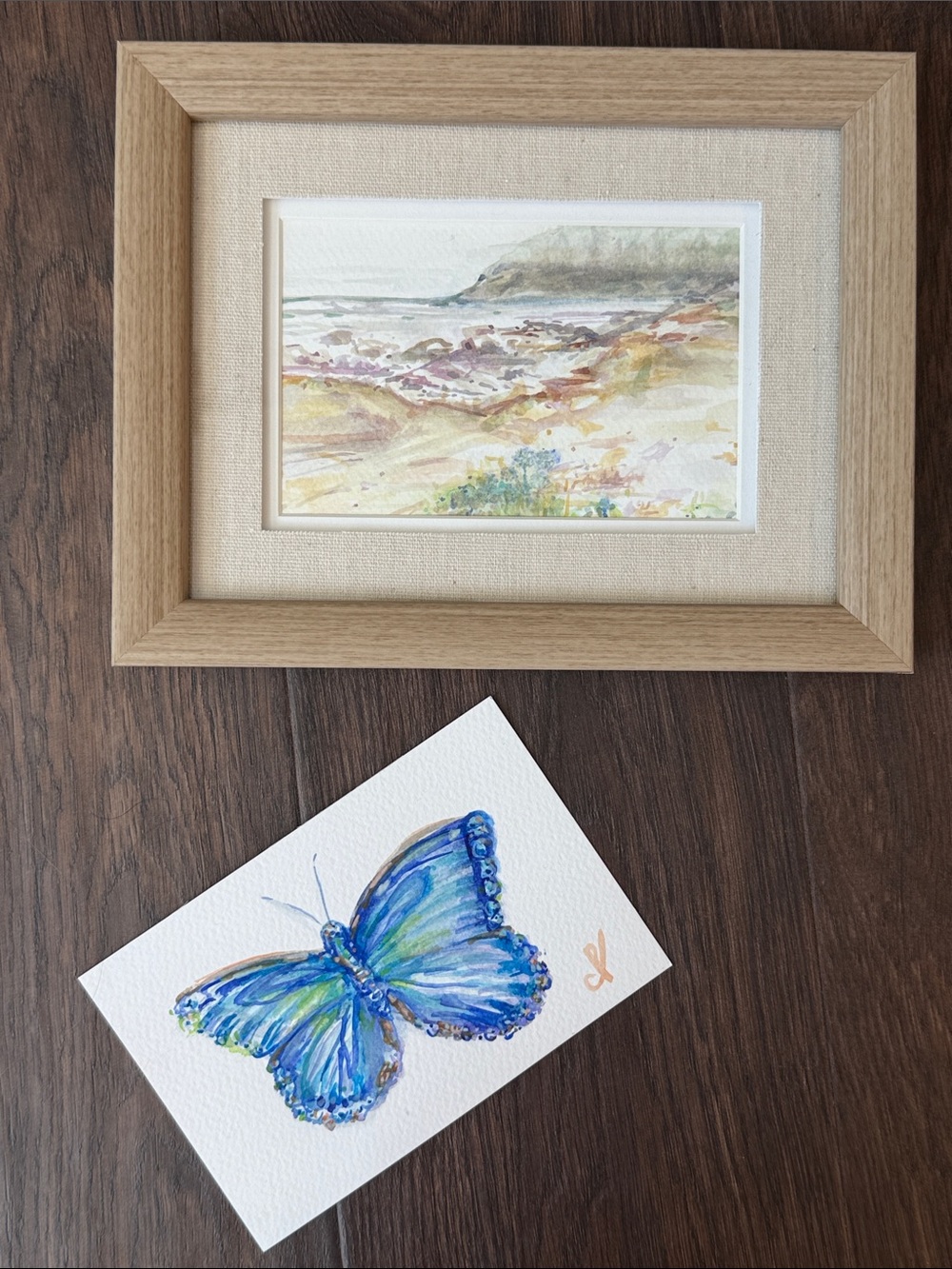 Original, one-of-a-kind Art - Blue Butterfly Watercolor